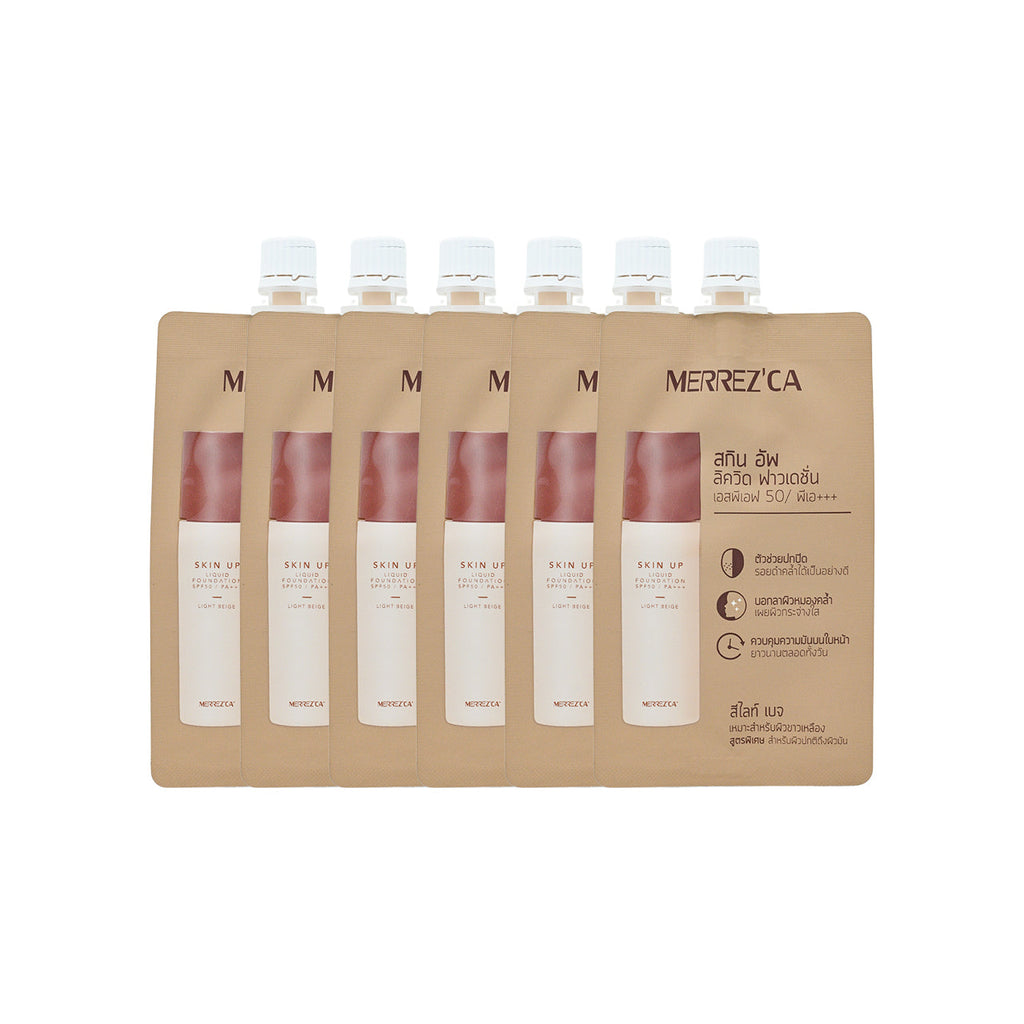 MERREZ'CA SPF50PA+++ Skin Up Liquid Foundation #Light Beige 5ml x 6pcs