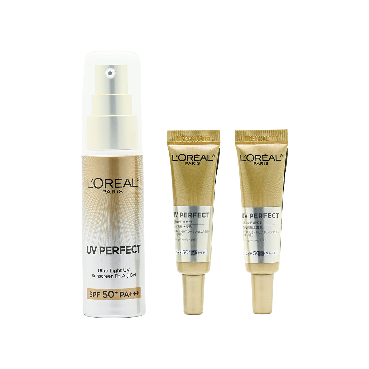 L'Oreal Pairs SPF50+ PA+++ UV Perfect Ultra Light UV Sunscreen [H.A.] Gel Set 3pcs