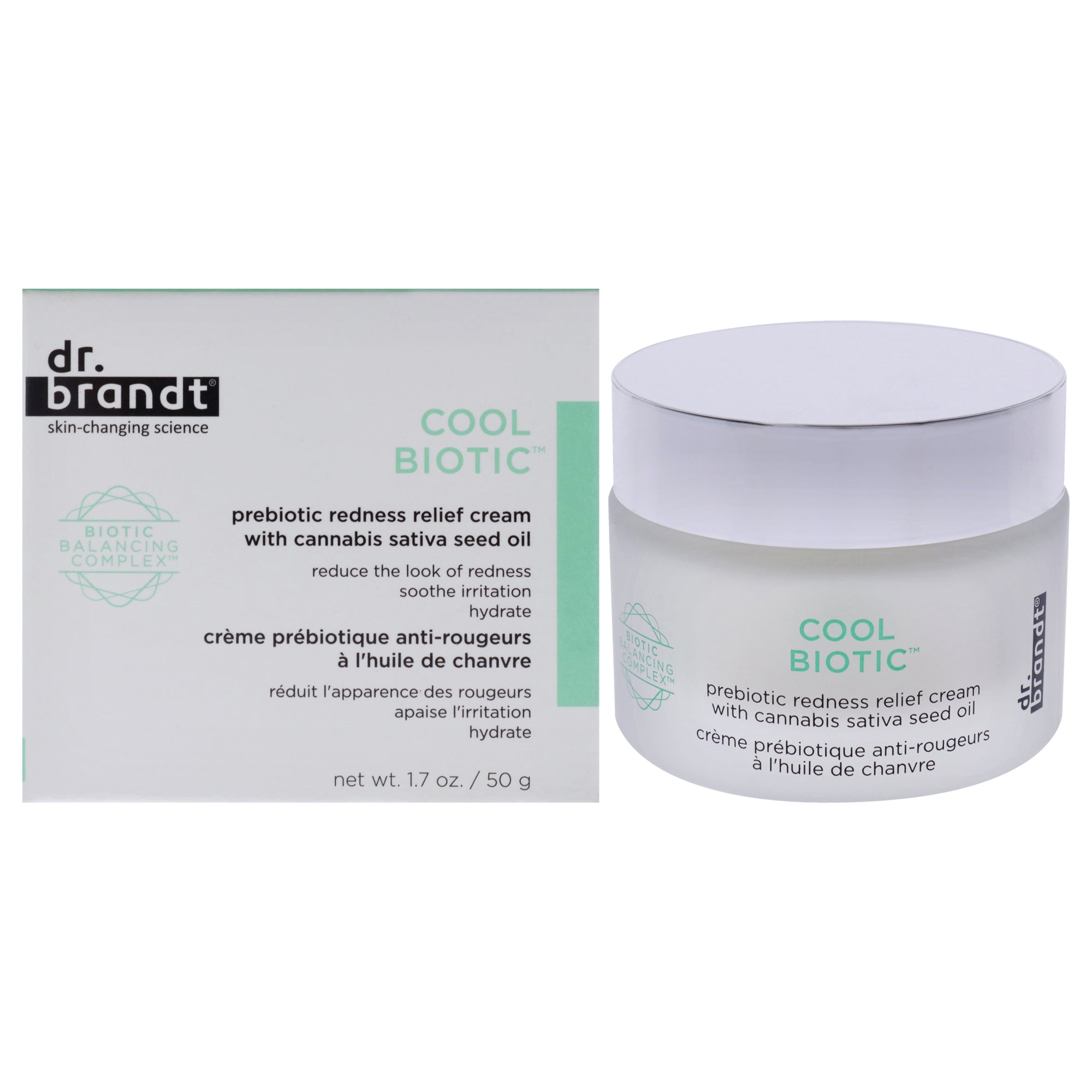 Dr. Brandt Cool Biotic Prebiotic Redness Relief Cream by Dr. Brandt for Unisex - 1.7 oz Cream