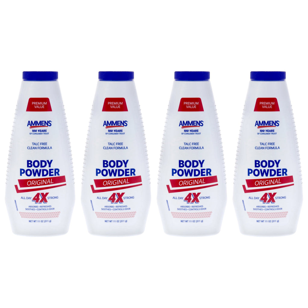 Ammens Body Powder Original by Ammens for Unisex - 11 oz Powder - Pack of 4