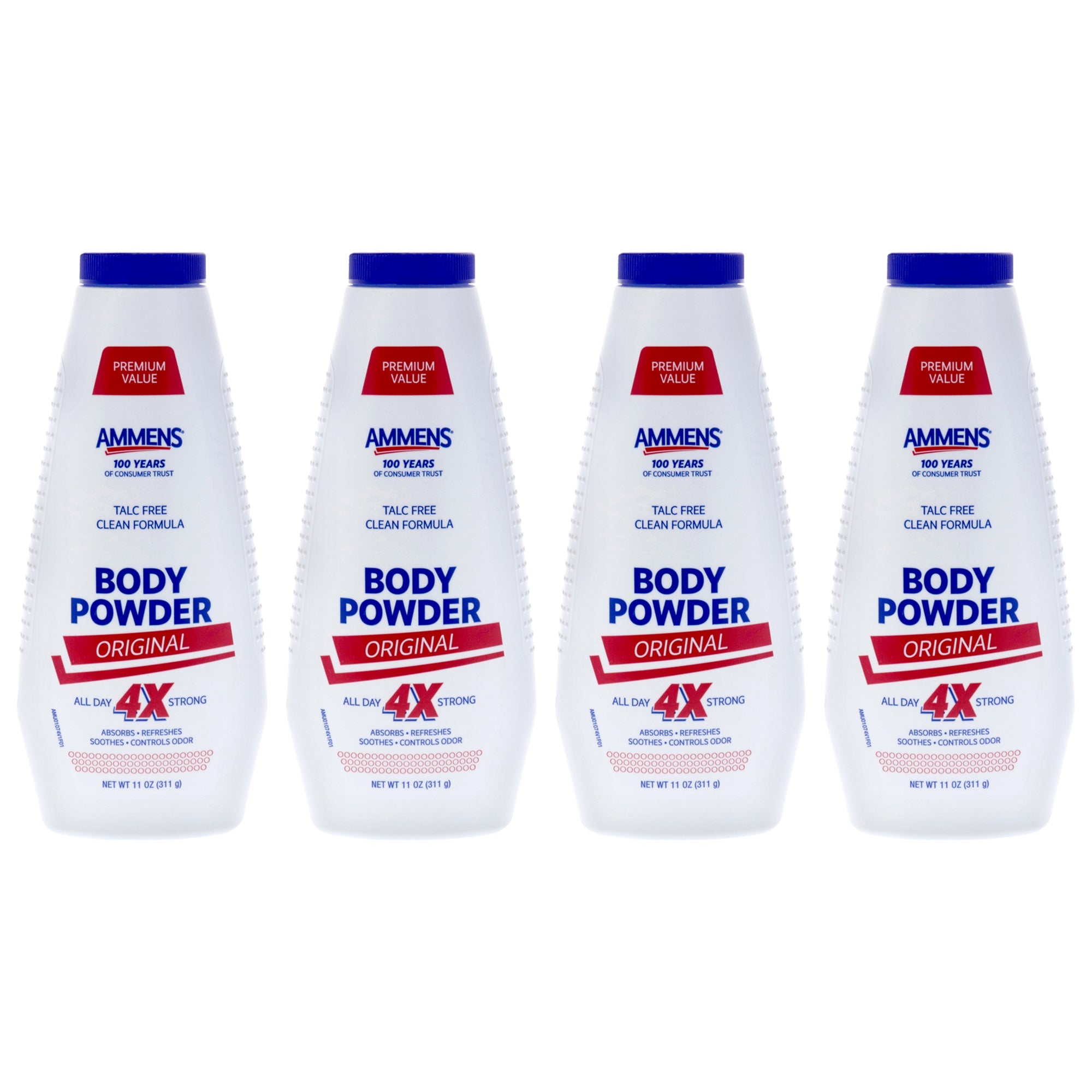 Ammens Body Powder Original by Ammens for Unisex - 11 oz Powder - Pack of 4