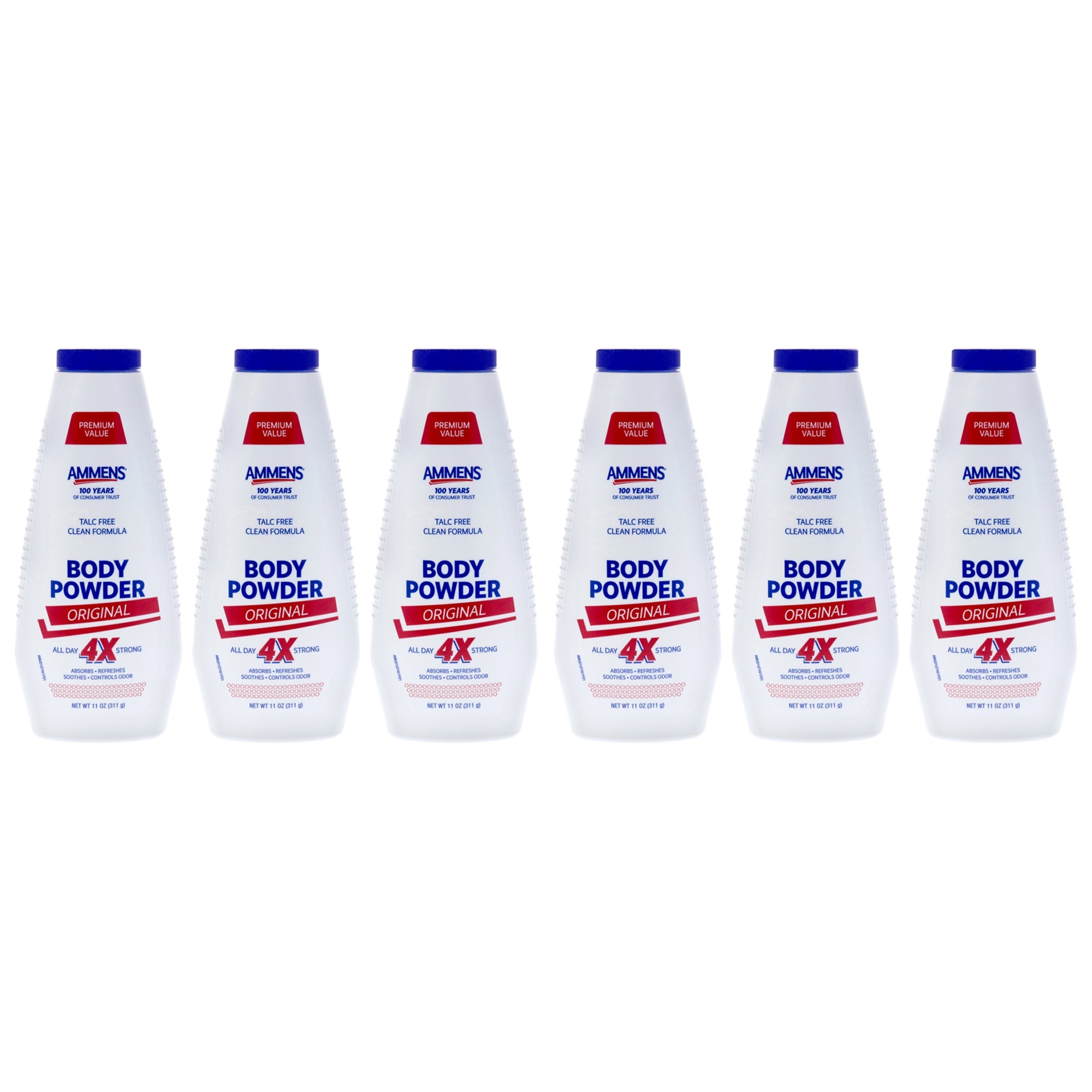 Ammens Body Powder Original by Ammens for Unisex - 11 oz Powder - Pack of 6