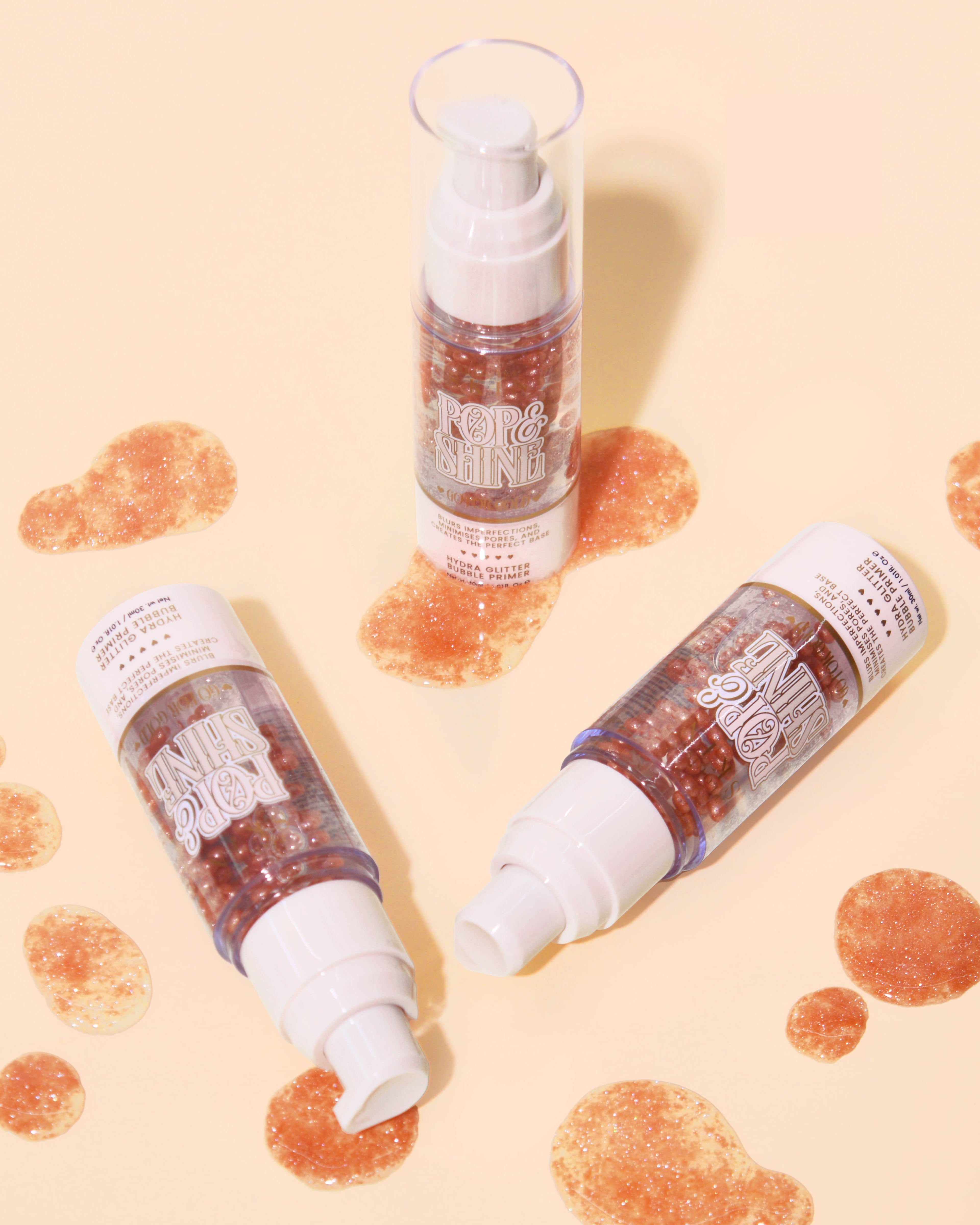 P.Louise Pop & Shine Glitter Bubble Primer - Go For Gold