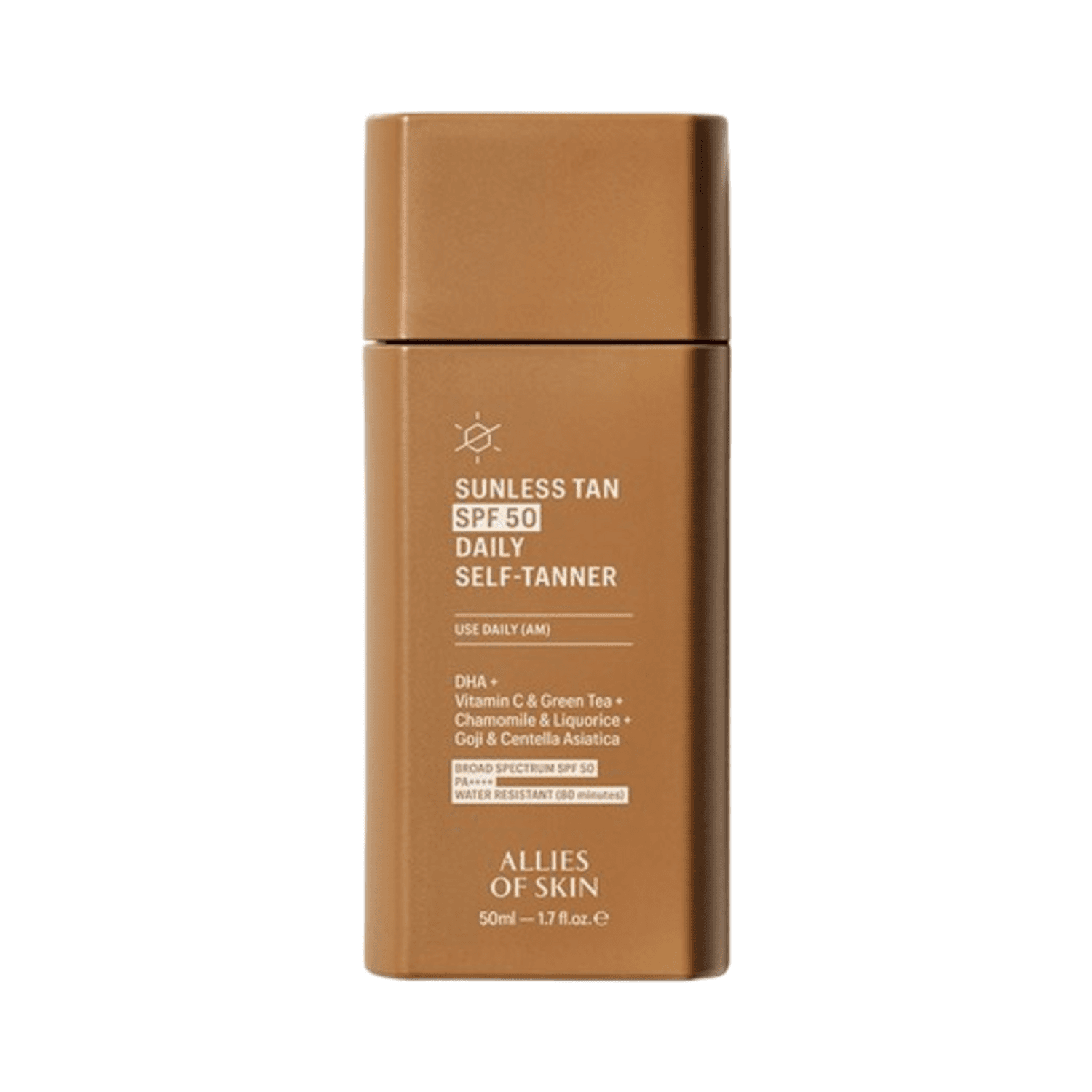 皮肤的盟友无阳光晒黑SPF 50每日自tanner